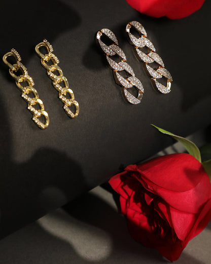 Pack of 2 Gold Plated Designer Drop Earrings