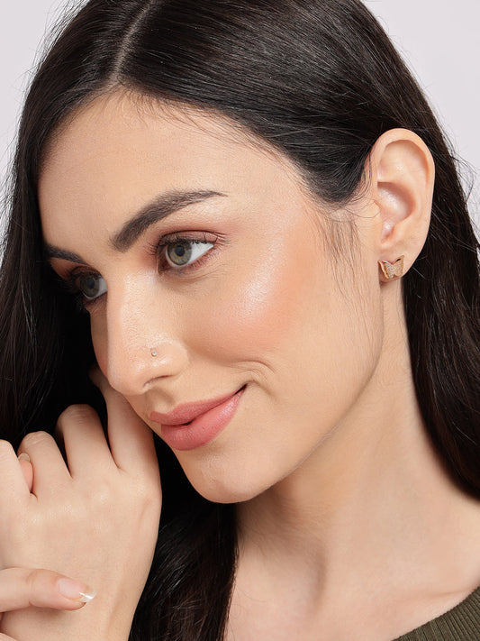Gold Plated Butterfly Studs
