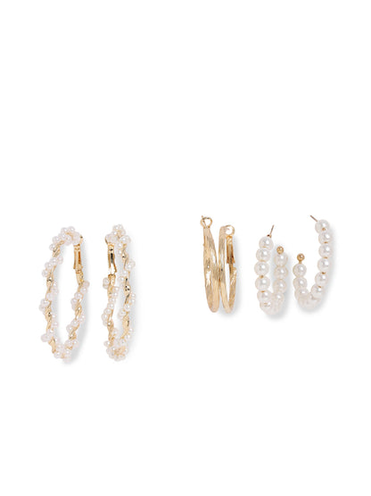 Pack of 3 Designer Hoop Earrings