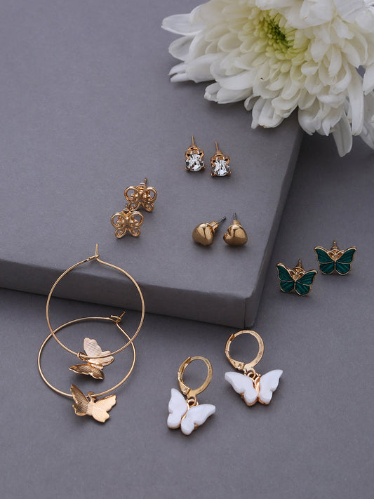 Pack of 6 Butterfly Earrings
