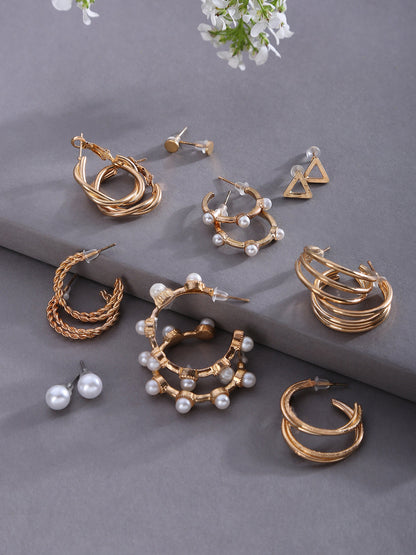 Pack of 9 Pearl Earrings