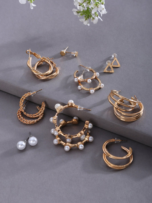 Pack of 9 Pearl Earrings