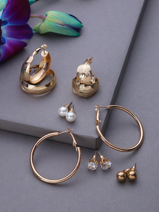 Pack of 3 Gold Plated Designer Earrings