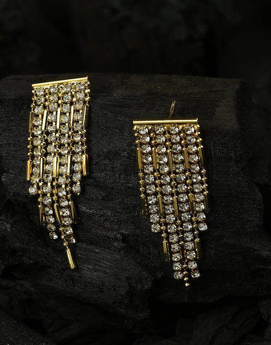 Gold Plated Stone Drop Earring