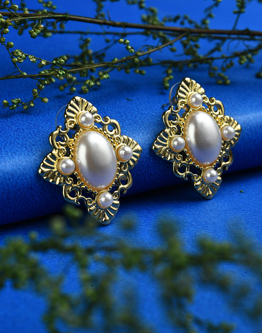 Gold Plated Pearl Beaded Earring