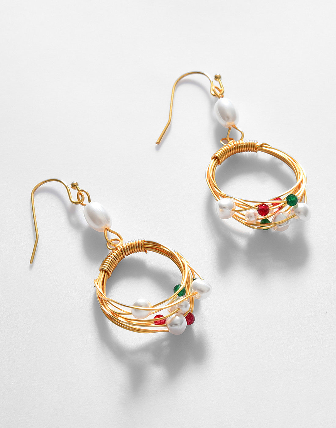 Gold Plated Pearls Drop Earring