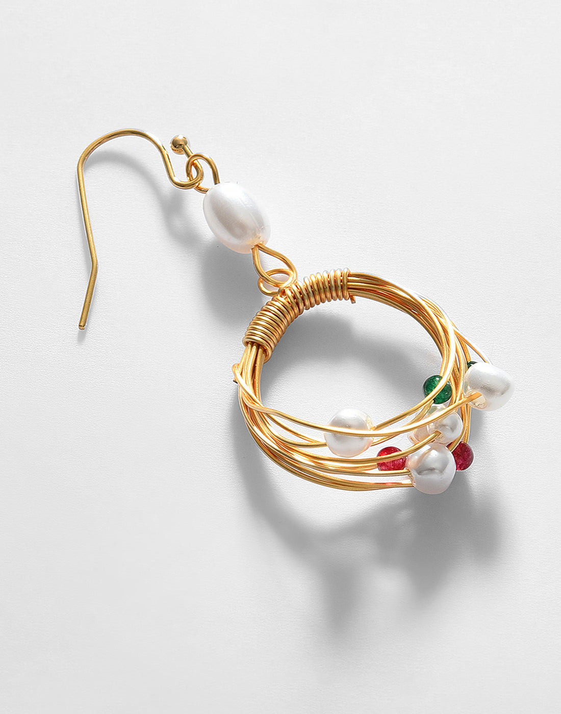 Gold Plated Pearls Drop Earring