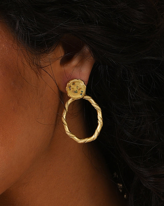 Gold Plated Designer Drop Earring