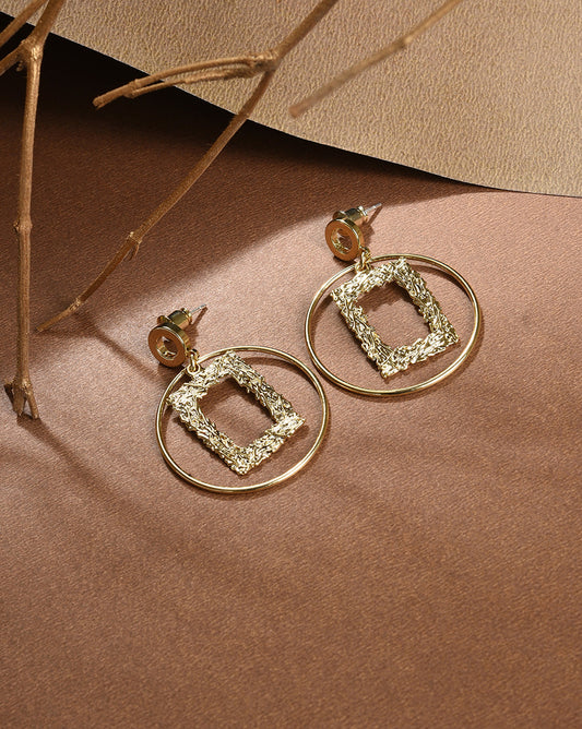 Gold Plated Designer Drop Earring