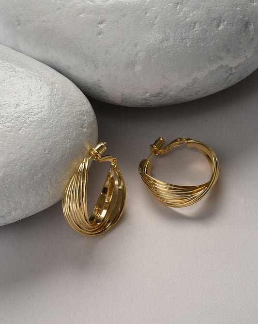 Gold Plated Designer Hoop Earring