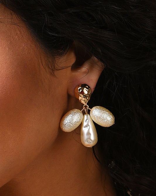 Gold Plated Pearl Drop Earring