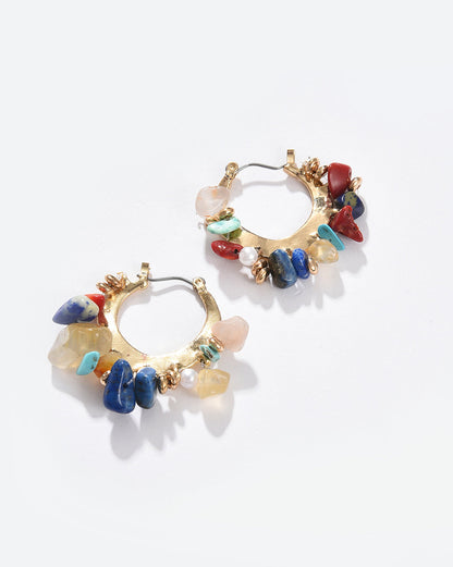 Gold Plated Designer Stone Stud