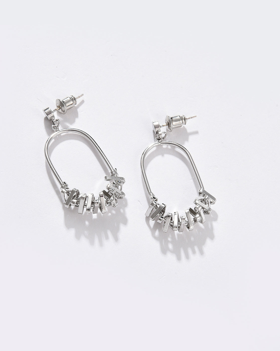 Silver Plated Designer Stone Drop Earring