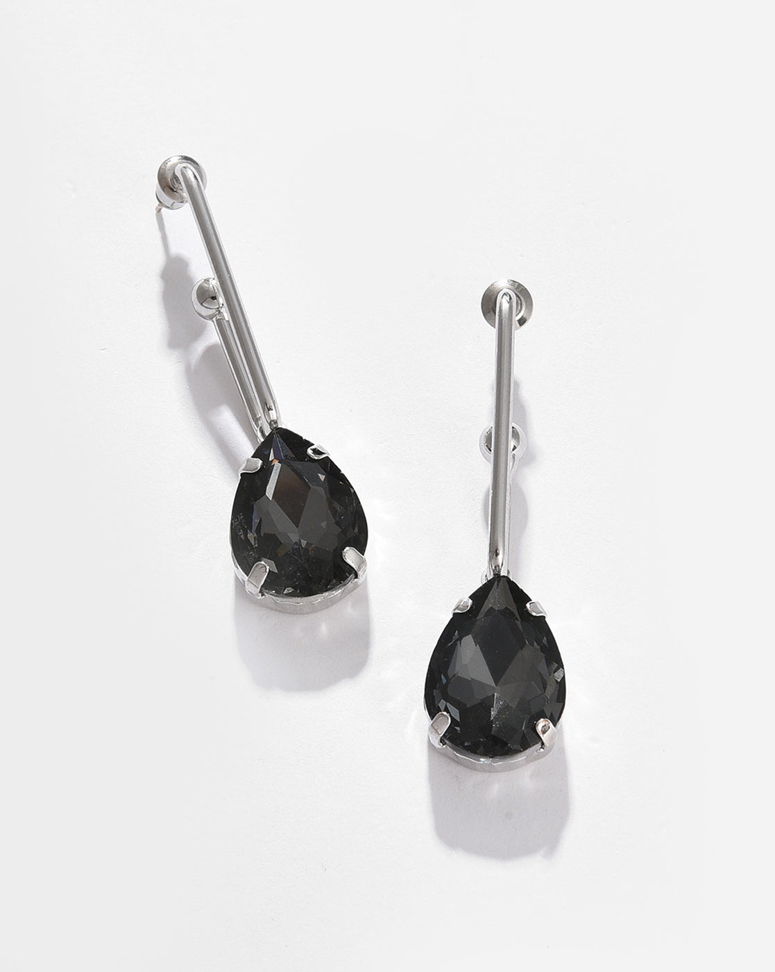 Silver Plated Designer Stone Drop Earring