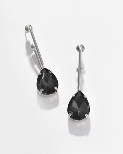 Silver Plated Designer Stone Drop Earring