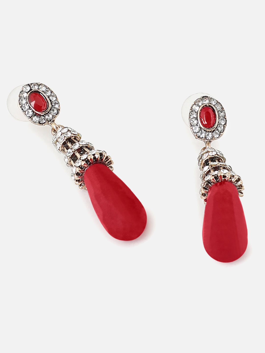 Gold Plated Designer Stone Drop Earring
