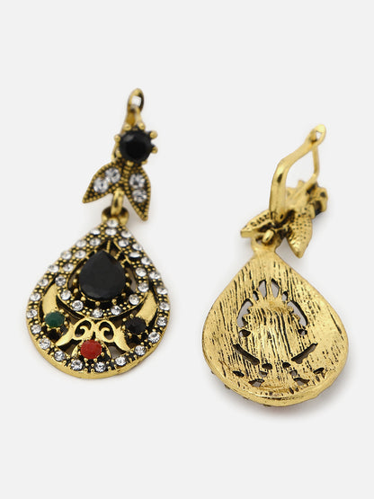 Gold Plated Designer Stone Drop Earring