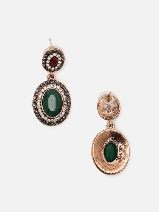 Gold Plated Designer Stone Drop Earring