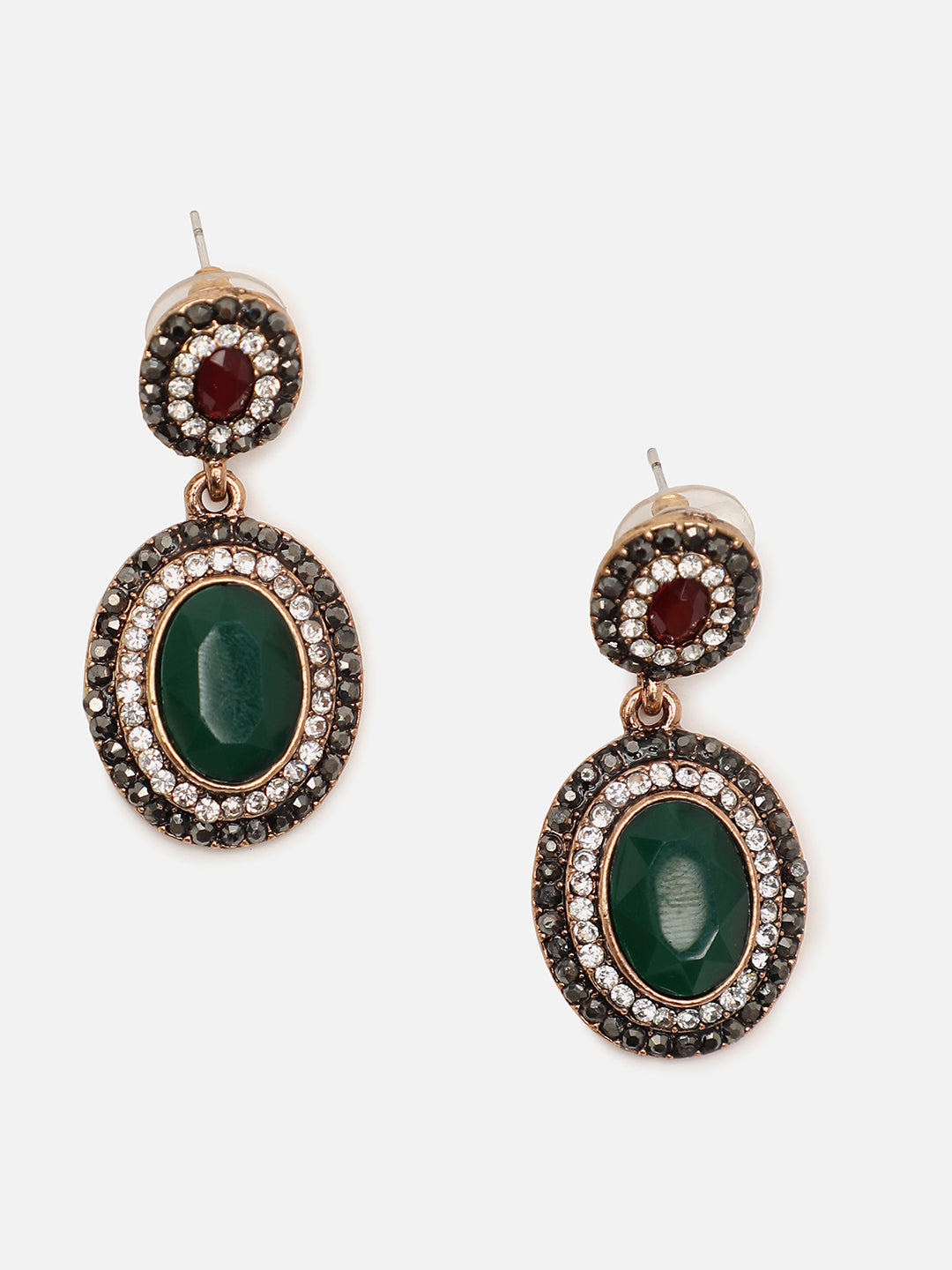 Gold Plated Designer Stone Drop Earring