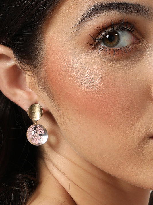Gold Plated Designer Stone Drop Earring