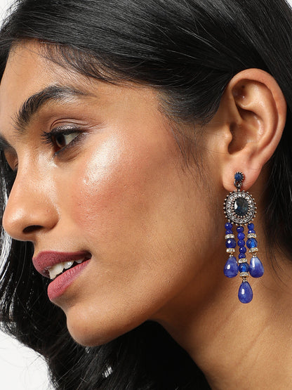 Gold Plated Designer Stone Drop Earring