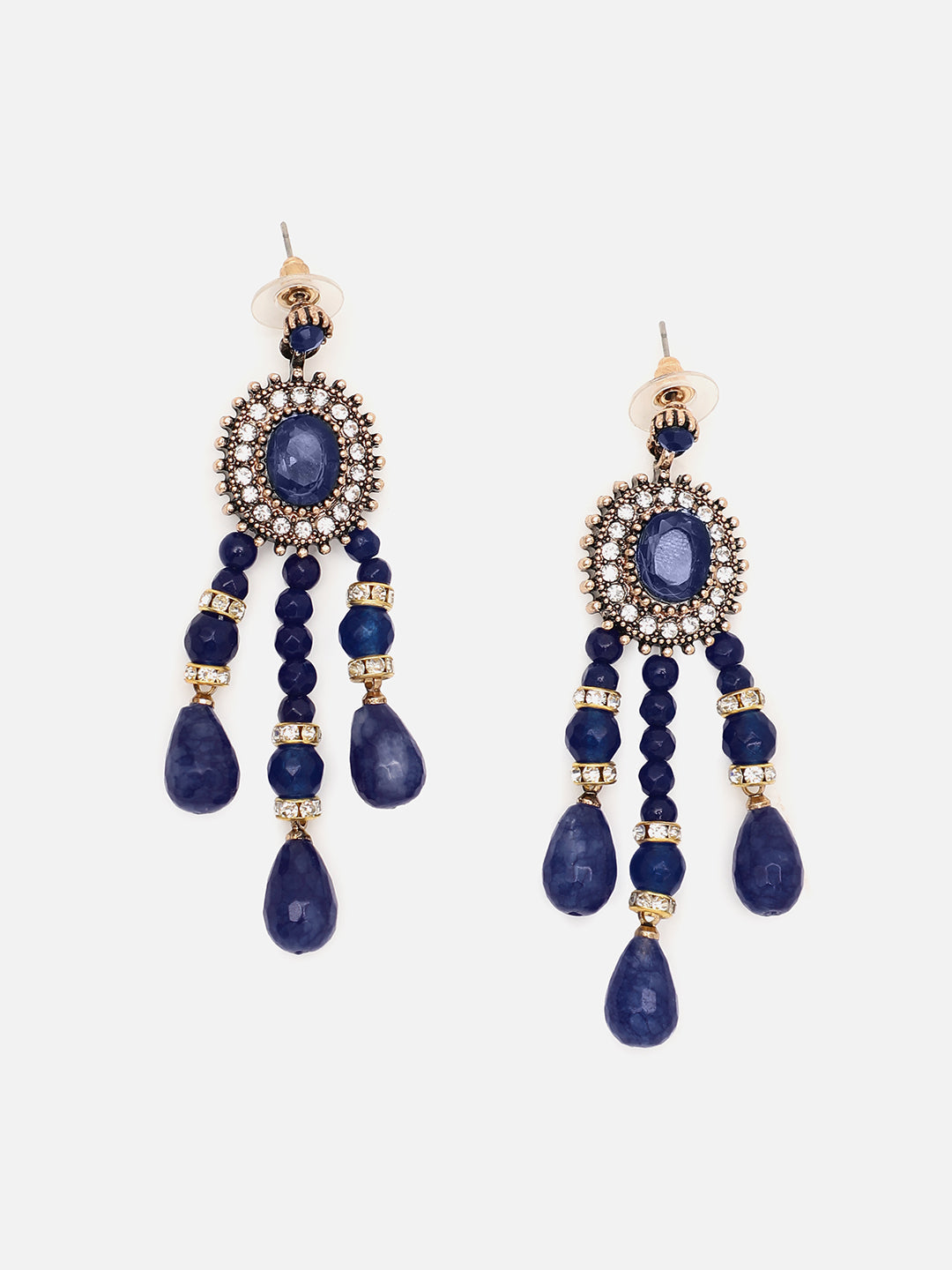 Gold Plated Designer Stone Drop Earring