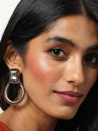 Gold Plated Designer Stone Drop Earring