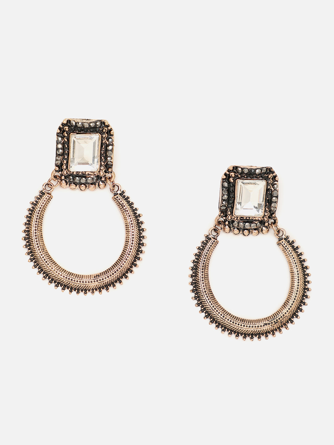 Gold Plated Designer Stone Drop Earring