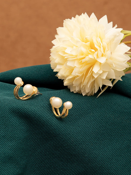Gold Plated Designer Stone Drop Earring