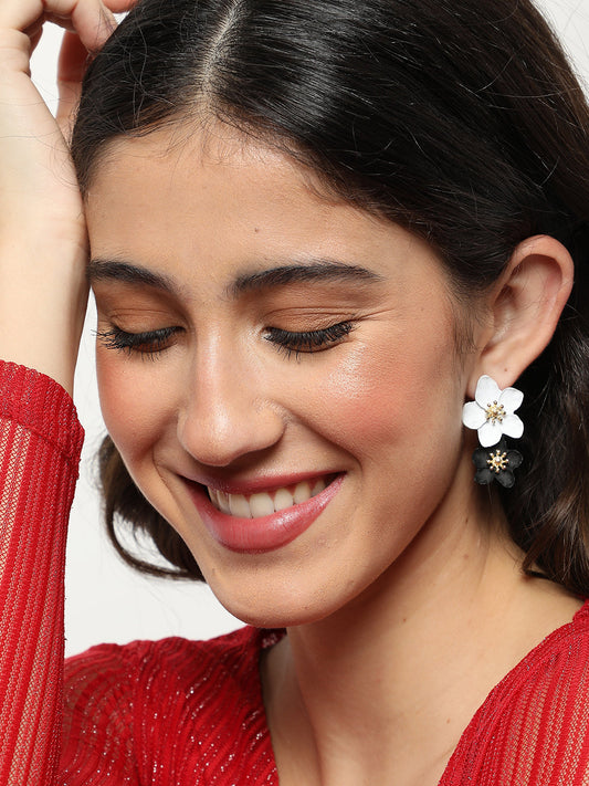 Gold Plated Designer Stone Drop Earring