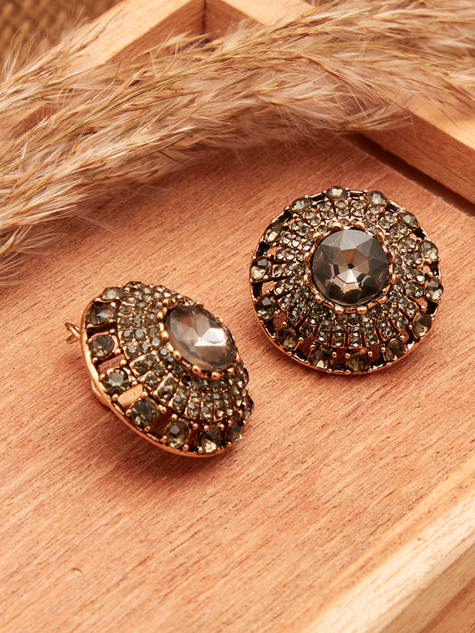Silver Plated Designer Stone Drop Earring