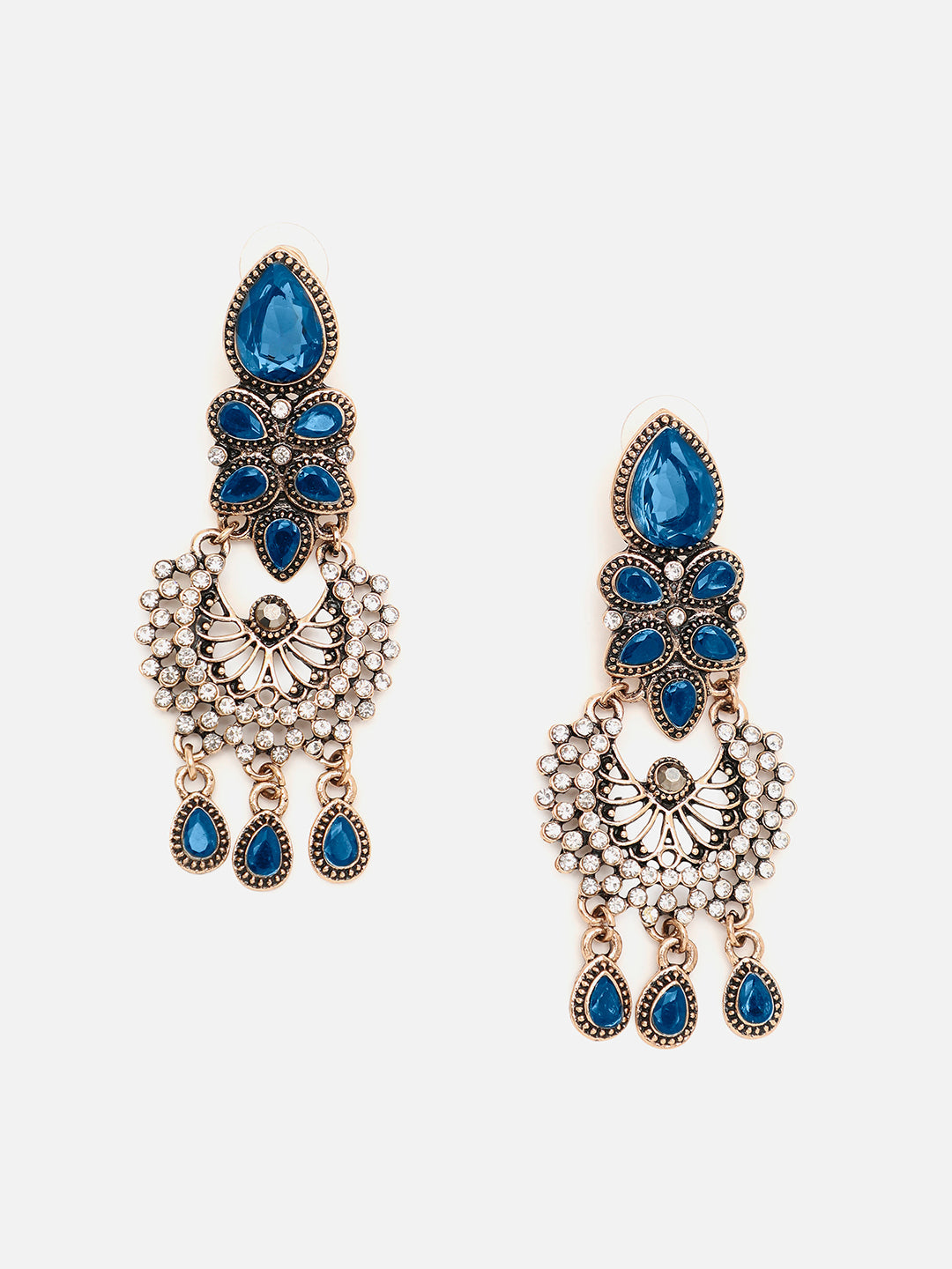 Gold Plated Designer Stone Drop Earring