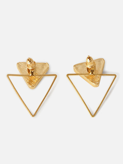 Gold Plated Designer Stone Drop Earring