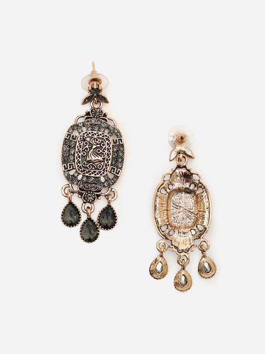 Gold Plated Designer Stone Drop Earring