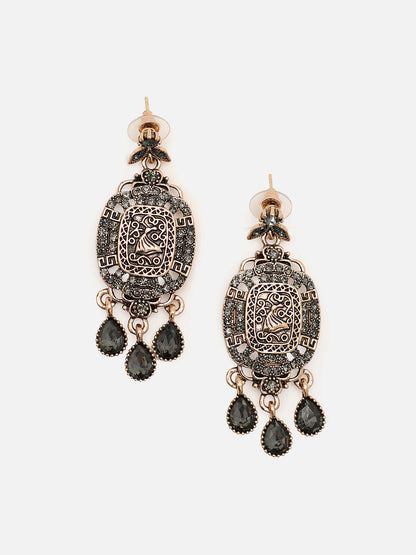 Gold Plated Designer Stone Drop Earring