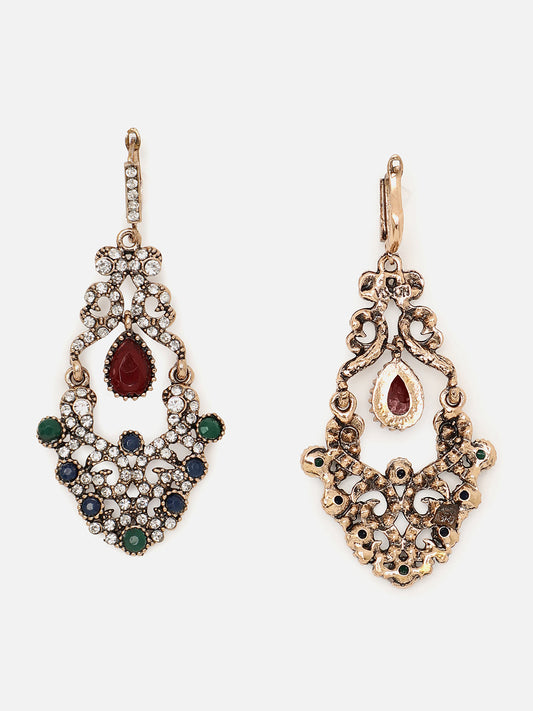 Gold Plated Designer Stone Stud