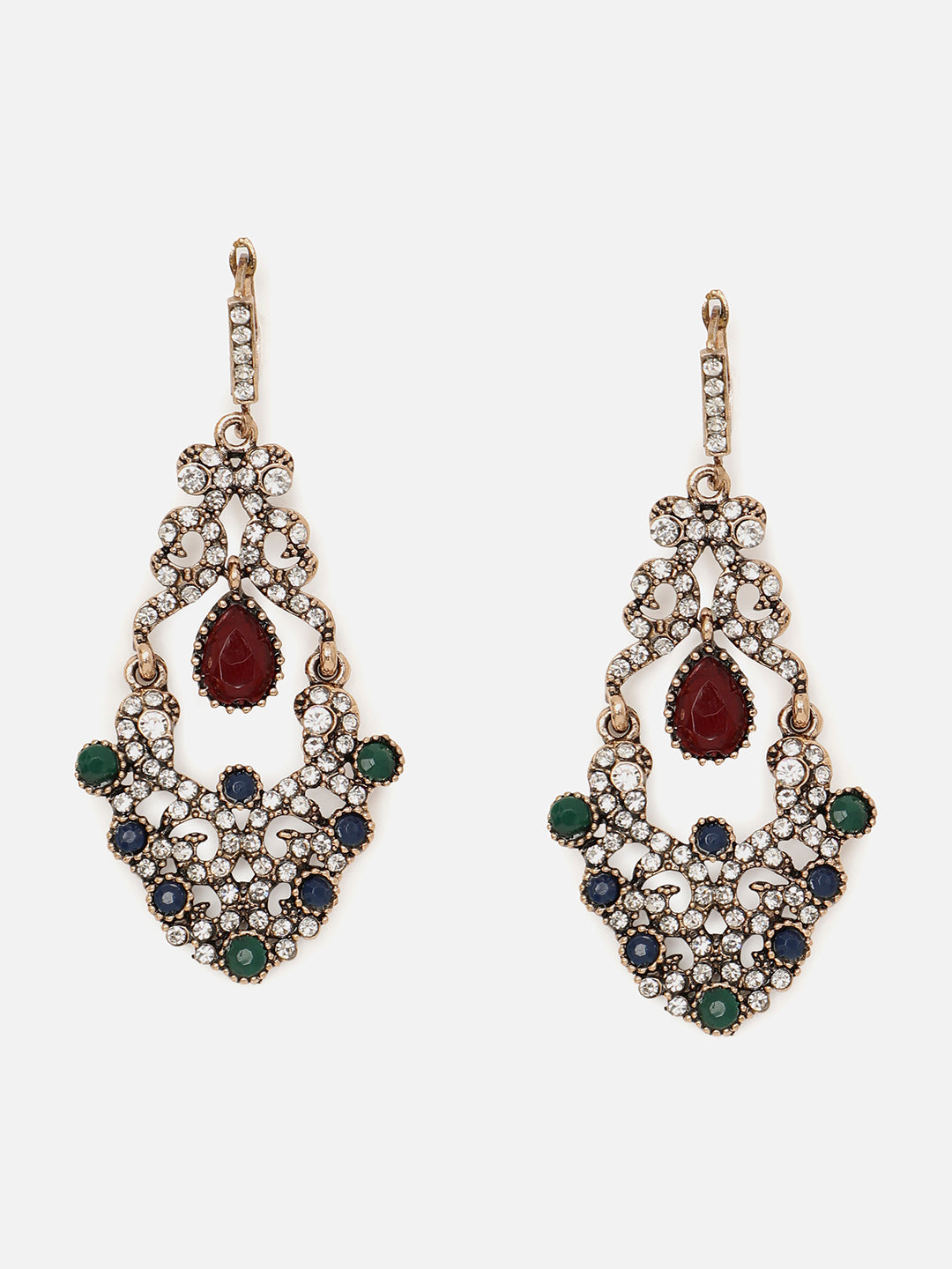 Gold Plated Designer Stone Stud