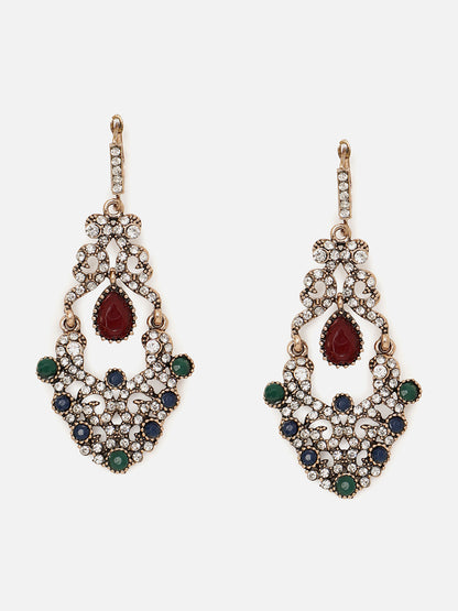 Gold Plated Designer Stone Stud