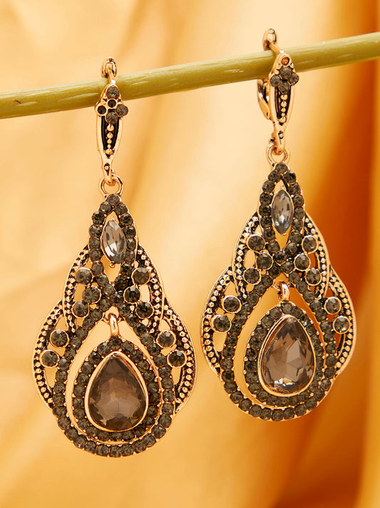 Gold Plated Designer Stone Stud