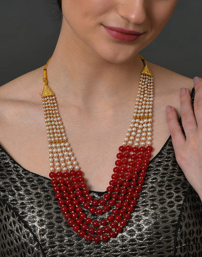 Pearl Beaded Gold Plated Necklace