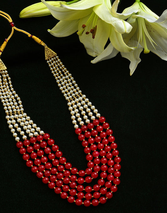 Pearl Beaded Gold Plated Necklace