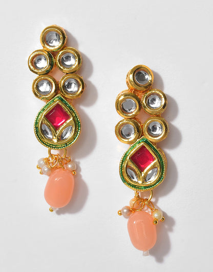 Kundan Beads Gold Plated Necklace Set