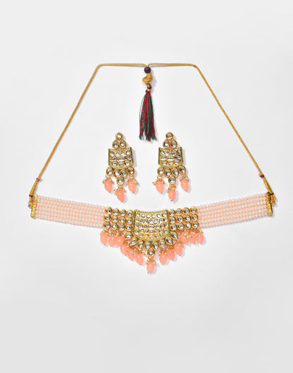 Kundan Beads Gold Plated Necklace Set