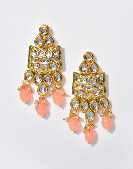 Kundan Beads Gold Plated Necklace Set
