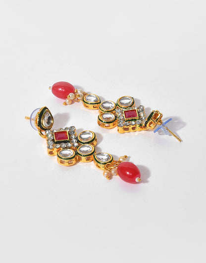 Kundan Beads Gold Plated Necklace Set