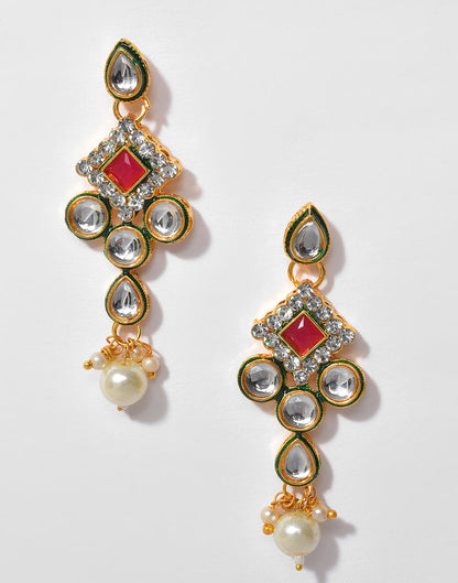Kundan Beads Gold Plated Necklace Set