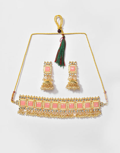 Kundan Pearl Gold Plated Necklace Set