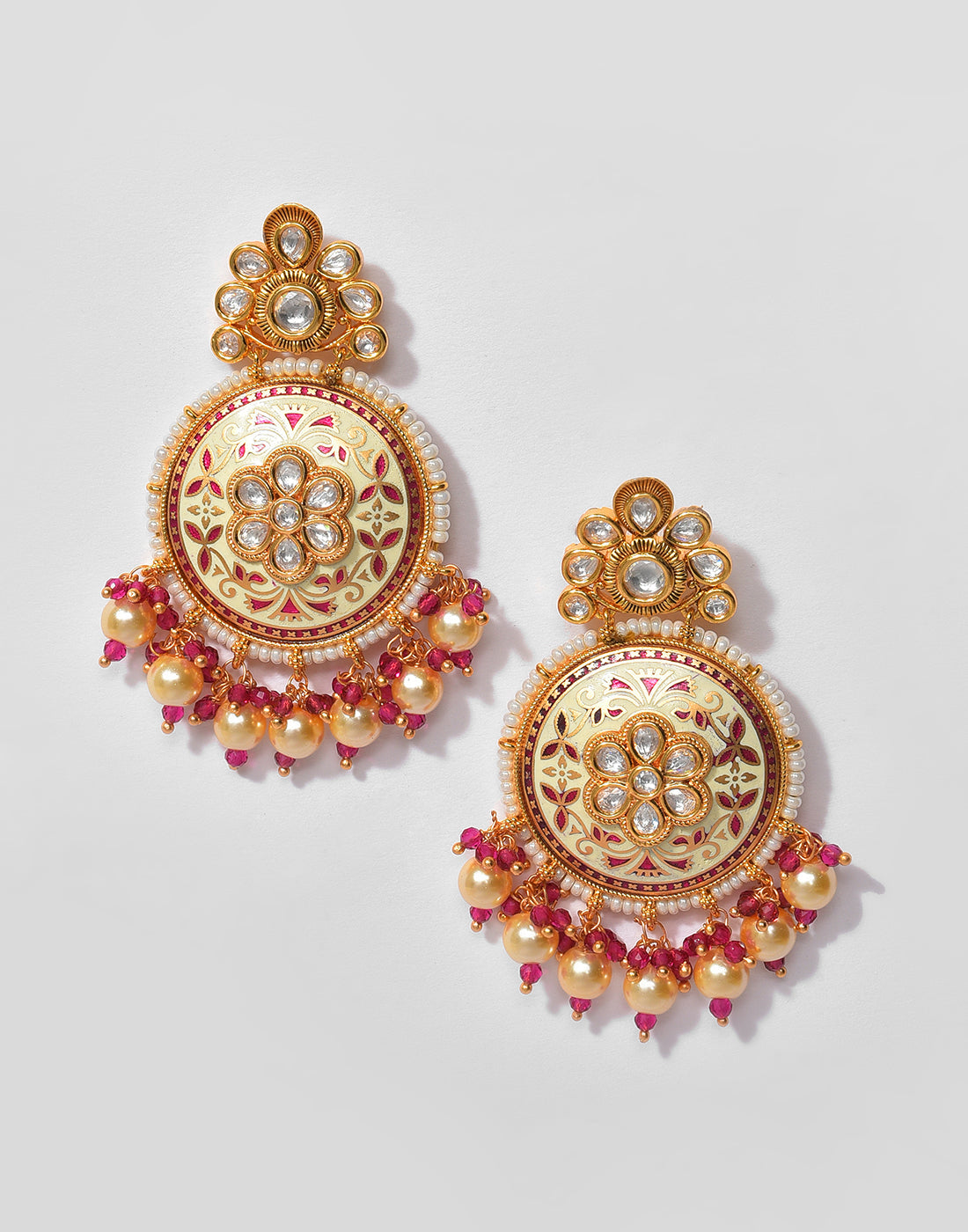 Beaded Meenakari Gold Plated Necklace Set