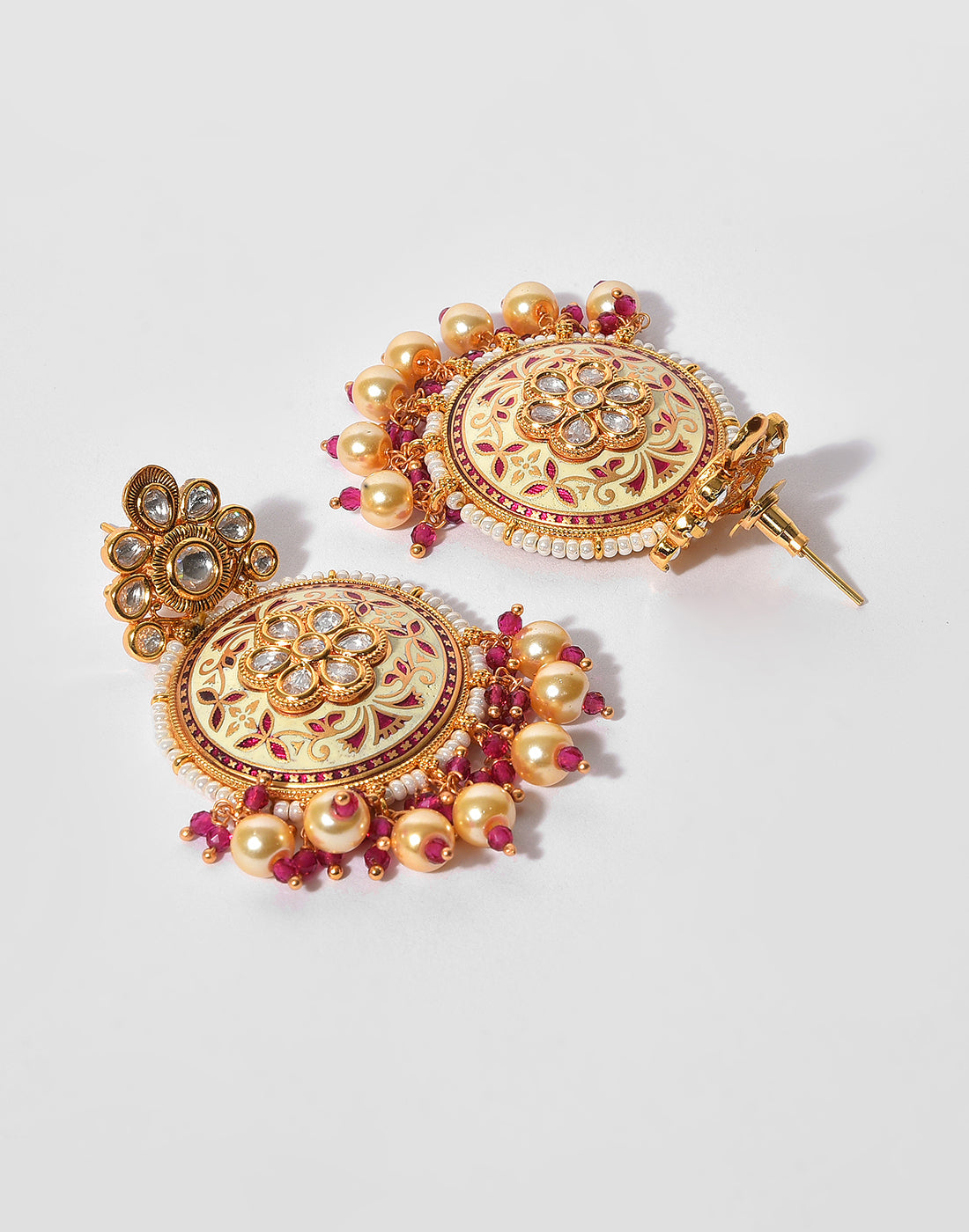 Beaded Meenakari Gold Plated Necklace Set