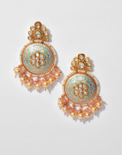 Beaded Meenakari Gold Plated Necklace Set